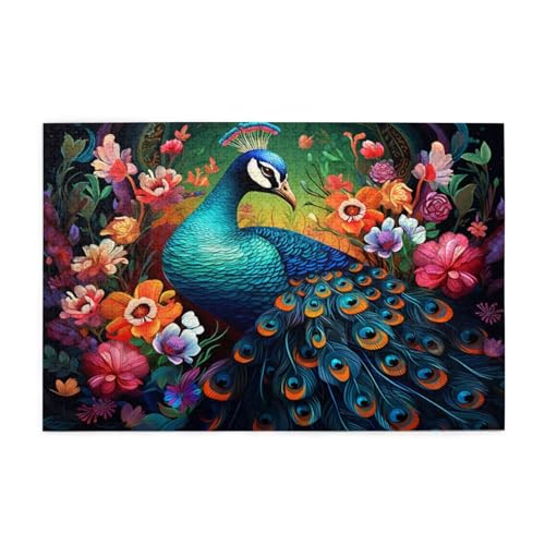 Puzzle 1000 Teile Pfau Puzzle Blume DIY Kreative Holz Jigsaws für Erwachsene mit Geschenkbox Verpackung, Impossible Herausfordernde Familie Aktivität Spiele, Deko Wohnzimmer Geschenke 75x50cm E-327 Puzzle 1000 Teile Pfau Puzzle Blume DIY Kreative Holz Jigsaws für Erwachsene mit Geschenkbox Verpackung, Impossible Herausfordernde Familie Aktivität Spiele, Deko Wohnzimmer Geschenke 75x50cm E-327 von Wehsaeho