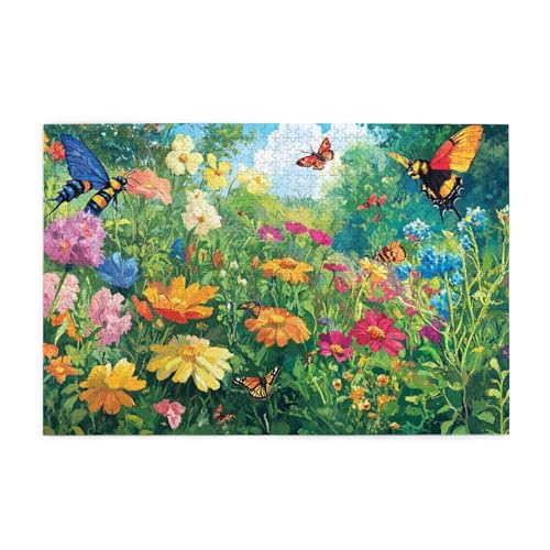 Puzzle 1000 Teile Schmetterling Puzzle Blume DIY Kreative Holz Jigsaws für Erwachsene, Impossible Herausfordernde Familie Aktivität Spiele, Deko Wohnzimmer, Geschenke für Frauen 75x50cm E-509 Puzzle 1000 Teile Schmetterling Puzzle Blume DIY Kreative Holz Jigsaws für Erwachsene, Impossible Herausfordernde Familie Aktivität Spiele, Deko Wohnzimmer, Geschenke für Frauen 75x50cm E-509 von Wehsaeho