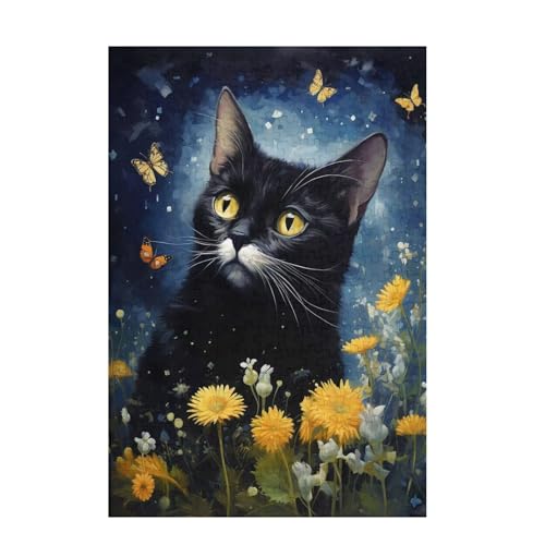 Puzzle 1000 Teile Schmetterling Puzzle Blume DIY Kreative Holz Jigsaws für Erwachsene mit Geschenkbox Verpackung, Impossible Herausfordernde Familie Aktivität Spiele, Deko Wohnzimmer 75x50cm D-1460 von Wehsaeho