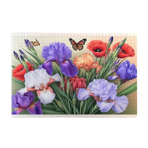 Puzzle 1000 Teile Schmetterling Puzzle Iris DIY Kreative Holz Jigsaws für Erwachsene mit Geschenkbox Verpackung, Impossible Herausfordernde Familie Aktivität Spiele, Deko Wohnzimmer 75x50cm D-299 von Wehsaeho