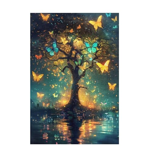 Puzzle 1000 Teile Schmetterling Puzzle Traum DIY Kreative Holz Jigsaws für Erwachsene mit Geschenkbox Verpackung, Impossible Herausfordernde Familie Aktivität Spiele, Deko Wohnzimmer 75x50cm D-1126 von Wehsaeho