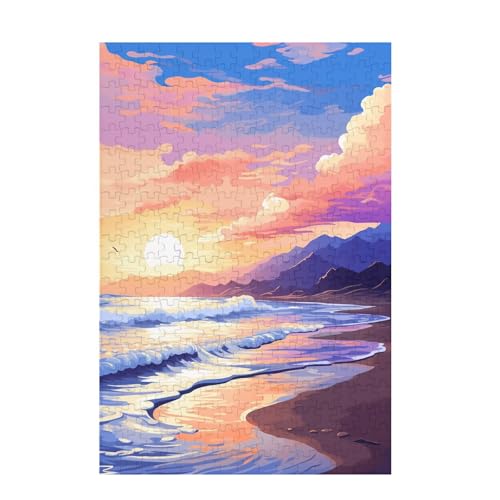 Puzzle 1000 Teile Strand Puzzle Meer DIY Kreative Holz Jigsaws für Erwachsene mit Geschenkbox, Impossible Herausfordernde Familie Aktivität Spiele, Deko Wohnzimmer, Geschenke für Frauen 75x50cm D-1474 von Wehsaeho