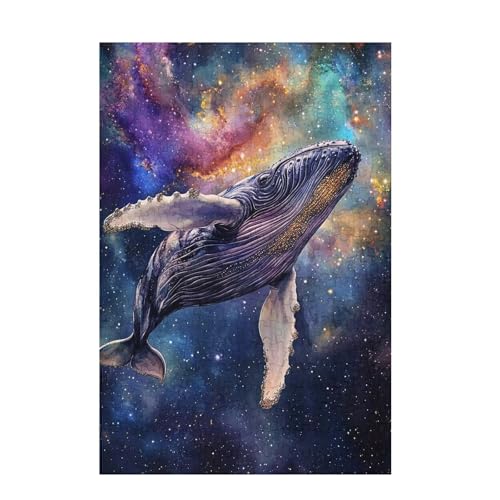 Puzzle 1000 Teile Wal Puzzle Farbe DIY Kreative Holz Jigsaws für Erwachsene mit Geschenkbox Verpackung, Impossible Herausfordernde Familie Aktivität Spiele, Geschenke für Frauen 75x50cm D-1154 von Wehsaeho