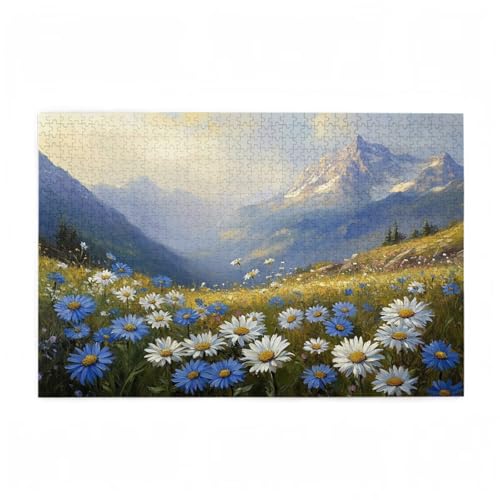 Puzzle 1500 Teile Berg Puzzle Landschaft DIY Kreative Holz Jigsaws für Erwachsene mit Geschenkbox Verpackung, Impossible Herausfordernde Familie Aktivität Spiele, Deko Wohnzimmer 87x57cm D-420 von Wehsaeho