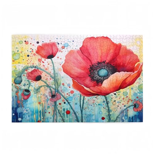 Puzzle 1500 Teile Blume Puzzle Einfachheit DIY Kreative Holz Jigsaws für Erwachsene mit Geschenkbox Verpackung, Impossible Herausfordernde Familie Aktivität Spiele, Deko Wohnzimmer 87x57cm D-609 von Wehsaeho