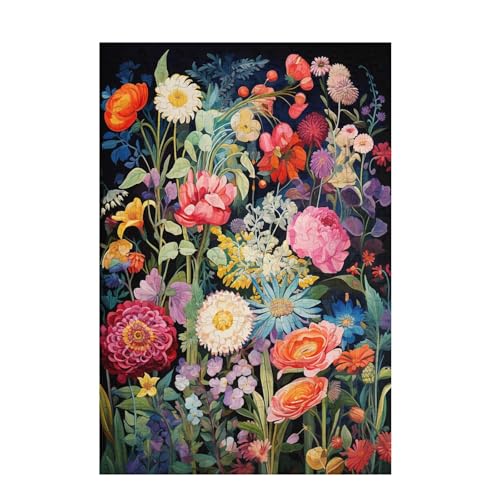 Puzzle 1500 Teile Blume Puzzle Farbe DIY Kreative Holz Jigsaws für Erwachsene mit Geschenkbox, Impossible Herausfordernde Familie Aktivität Spiele, Deko Wohnzimmer, Geschenke für Frauen 87x57cm D-1069 von Wehsaeho