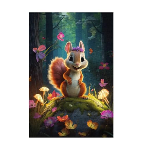 Puzzle 1500 Teile Eichhörnchen Puzzle Niedlich DIY Kreative Holz Jigsaws für Erwachsene mit Geschenkbox Verpackung, Impossible Herausfordernde Familie Aktivität Spiele, Deko Wohnzimmer 87x57cm D-784 von Wehsaeho