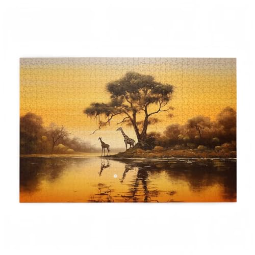 Puzzle 1500 Teile Giraffe Puzzle Baum DIY Kreative Holz Jigsaws für Erwachsene mit Geschenkbox, Impossible Herausfordernde Familie Aktivität Spiele, Deko Wohnzimmer, Geschenke für Frauen 87x57cm D-210 von Wehsaeho