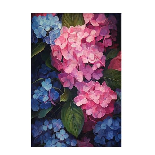 Puzzle 1500 Teile Hortensie Puzzle Einfachheit DIY Kreative Holz Jigsaws für Erwachsene mit Geschenkbox Verpackung, Impossible Herausfordernde Familie Aktivität Spiele, Deko Wohnzimmer 87x57cm D-1419 von Wehsaeho