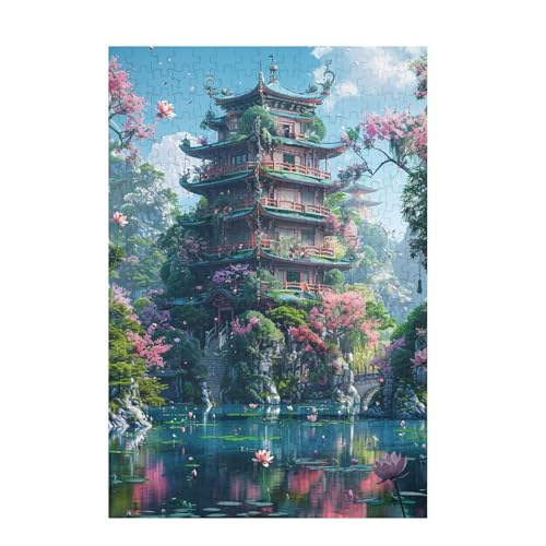 Puzzle 1500 Teile Japan Puzzle Landschaft DIY Kreative Holz Jigsaws für Erwachsene mit Geschenkbox Verpackung, Impossible Herausfordernde Familie Aktivität Spiele, Deko Wohnzimmer 87x57cm D-1020 von Wehsaeho