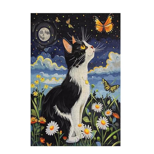 Puzzle 1500 Teile Katze Puzzle Schmetterling DIY Kreative Holz Jigsaws für Erwachsene mit Geschenkbox Verpackung, Impossible Herausfordernde Familie Aktivität Spiele, Deko Wohnzimmer 87x57cm D-900 von Wehsaeho