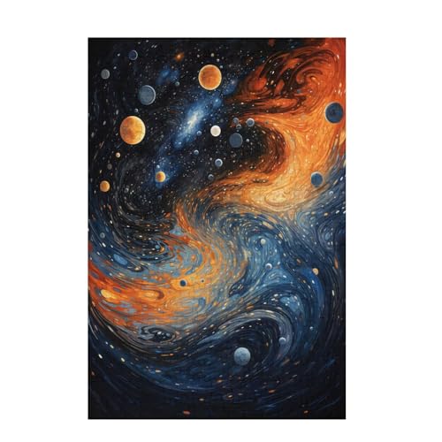 Puzzle 1500 Teile Mond Puzzle Abstrakt DIY Kreative Holz Jigsaws für Erwachsene mit Geschenkbox Verpackung, Impossible Herausfordernde Familie Aktivität Spiele, Deko Wohnzimmer 87x57cm D-1292 von Wehsaeho