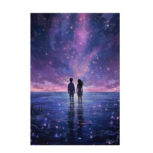Puzzle 1500 Teile Paar Puzzle Sternenhimmel DIY Kreative Holz Jigsaws für Erwachsene mit Geschenkbox Verpackung, Impossible Herausfordernde Familie Aktivität Spiele, Deko Wohnzimmer 87x57cm D-1409 von Wehsaeho