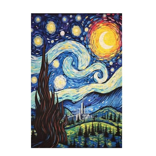 Puzzle 1500 Teile Sternenhimmel Puzzle Mond DIY Kreative Holz Jigsaws für Erwachsene mit Geschenkbox Verpackung, Impossible Herausfordernde Familie Aktivität Spiele, Deko Wohnzimmer 87x57cm D-1691 von Wehsaeho