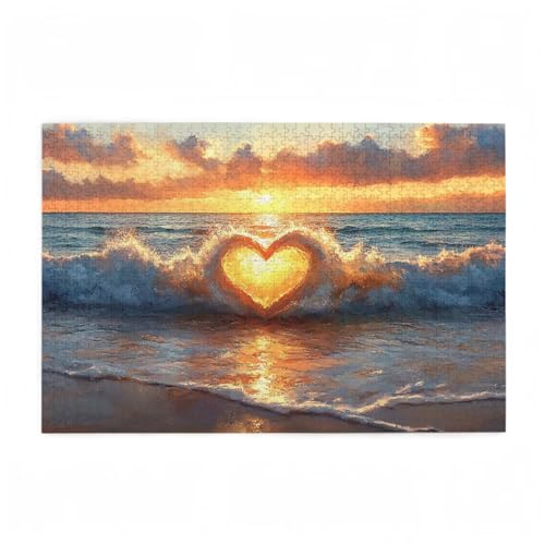 Puzzle 1500 Teile Wie Puzzle Strand DIY Kreative Holz Jigsaws für Erwachsene mit Geschenkbox Verpackung, Impossible Herausfordernde Familie Aktivität Spiele, Geschenke für Frauen 87x57cm D-436 von Wehsaeho