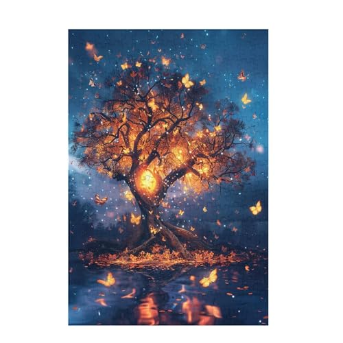 Puzzle 200 Teile Baum Puzzle Schmetterling DIY Kreative Holz Jigsaws für Erwachsene mit Geschenkbox Verpackung, Impossible Herausfordernde Familie Aktivität Spiele, Deko Wohnzimmer 35x25cm D-1121 von Wehsaeho
