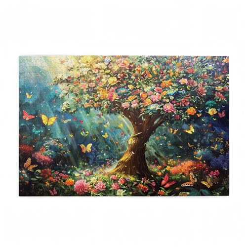 Puzzle 200 Teile Baum Puzzle Schmetterling DIY Kreative Holz Jigsaws für Erwachsene mit Geschenkbox Verpackung, Impossible Herausfordernde Familie Aktivität Spiele, Deko Wohnzimmer 35x25cm D-119 von Wehsaeho