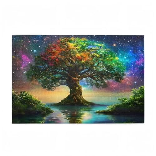 Puzzle 200 Teile Baum des Lebens Puzzle Sternenhimmel DIY Kreative Holz Jigsaws für Erwachsene mit Geschenkbox Verpackung, Impossible Herausfordernde Familie Aktivität Spiele, Deko 35x25cm D-296 von Wehsaeho