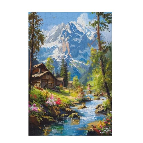 Puzzle 200 Teile Berg Puzzle Blume DIY Kreative Holz Jigsaws für Erwachsene mit Geschenkbox Verpackung, Impossible Herausfordernde Familie Aktivität Spiele, Geschenke für Frauen 35x25cm D-1077 von Wehsaeho