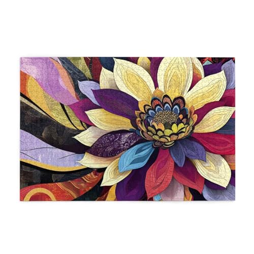 Puzzle 200 Teile Blume Puzzle Abstrakt DIY Kreative Holz Jigsaws für Erwachsene, Geschenkbox Verpackung, Impossible Herausfordernde Familie Aktivität Spiele, Deko Wohnzimmer Geschenke 35x25cm E-1037 von Wehsaeho