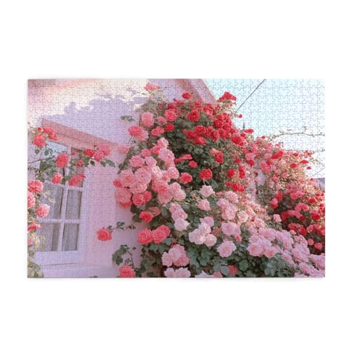 Puzzle 200 Teile Blume Puzzle Fensterbank DIY Kreative Holz Jigsaws für Erwachsene, Geschenkbox Verpackung, Impossible Herausfordernde Familie Aktivität Spiele, Deko Wohnzimmer 35x25cm E-1157 von Wehsaeho