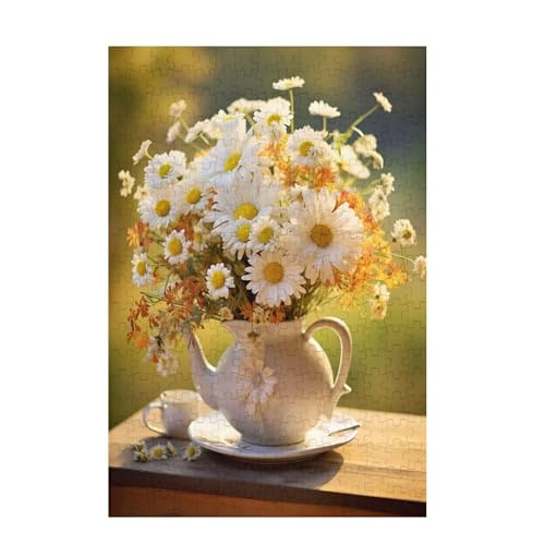 Puzzle 200 Teile Blume Puzzle Gänseblümchen DIY Kreative Holz Jigsaws für Erwachsene mit Geschenkbox Verpackung, Impossible Herausfordernde Familie Aktivität Spiele, Deko Wohnzimmer 35x25cm D-1335 von Wehsaeho