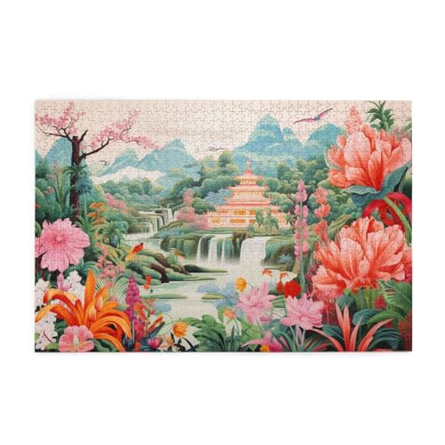 Puzzle 200 Teile Blume Puzzle Kirschblüten DIY Kreative Holz Jigsaws für Erwachsene, Geschenkbox Verpackung, Impossible Herausfordernde Familie Aktivität Spiele, Deko Wohnzimmer 35x25cm E-573 von Wehsaeho