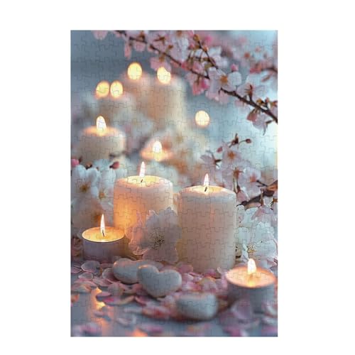 Puzzle 200 Teile Blume Puzzle Kirschblüten DIY Kreative Holz Jigsaws für Erwachsene mit Geschenkbox Verpackung, Impossible Herausfordernde Familie Aktivität Spiele, Deko Wohnzimmer 35x25cm D-1184 von Wehsaeho