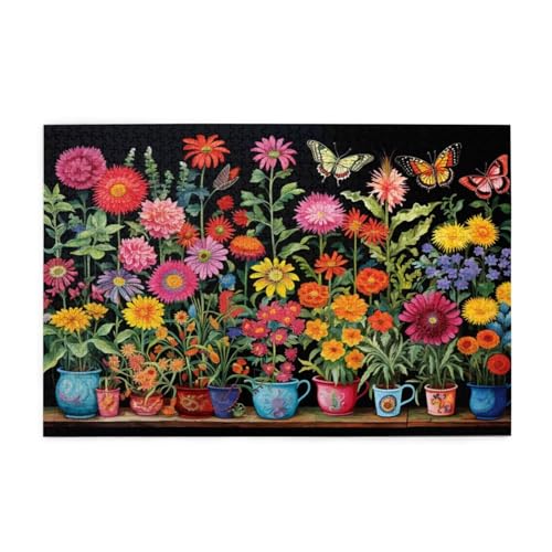 Puzzle 200 Teile Blume Puzzle Schmetterling DIY Kreative Holz Jigsaws für Erwachsene mit Geschenkbox Verpackung, Impossible Herausfordernde Familie Aktivität Spiele, Wanddeko Geschenke 35x25cm E-534 von Wehsaeho