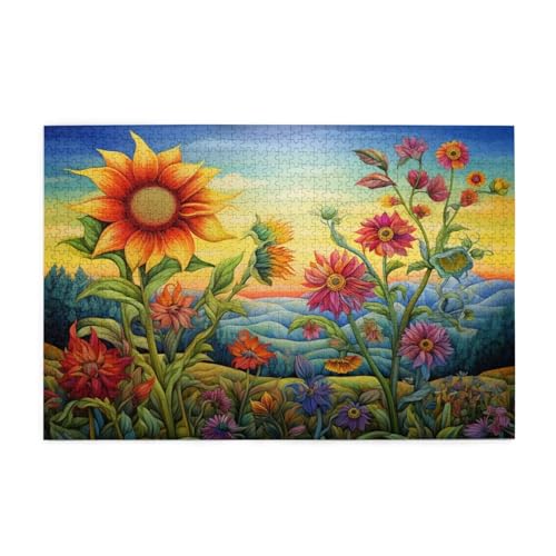 Puzzle 200 Teile Blume Puzzle Sonnenuntergang DIY Kreative Holz Jigsaws für Erwachsene, Impossible Herausfordernde Familie Aktivität Spiele, Deko Wohnzimmer, Geschenke für Frauen 35x25cm E-482 von Wehsaeho