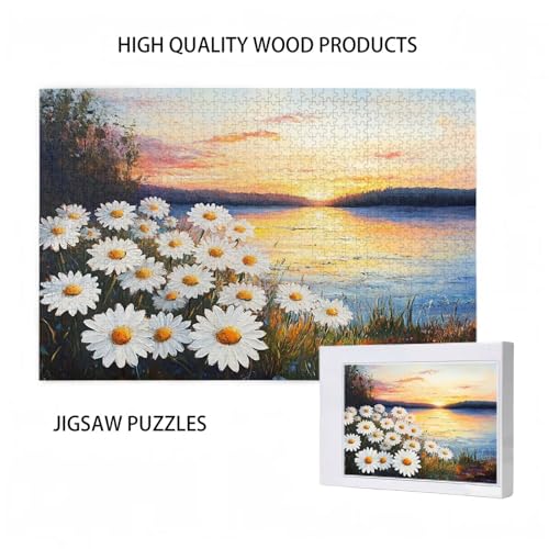 Puzzle 200 Teile Blume Puzzle Sonnenuntergang DIY Kreative Holz Jigsaws für Erwachsene mit Geschenkbox Verpackung, Impossible Herausfordernde Familie Aktivität Spiele, Deko Wohnzimmer 35x25cm D-321 von Wehsaeho