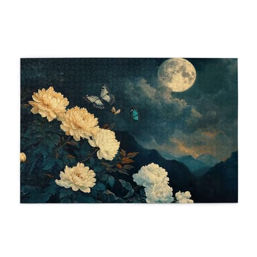 Puzzle 200 Teile Blume Puzzle Volltonfarbe DIY Kreative Holz Jigsaws für Erwachsene mit Geschenkbox Verpackung, Impossible Herausfordernde Familie Aktivität Spiele, Wanddeko Geschenke 35x25cm E-1340 von Wehsaeho