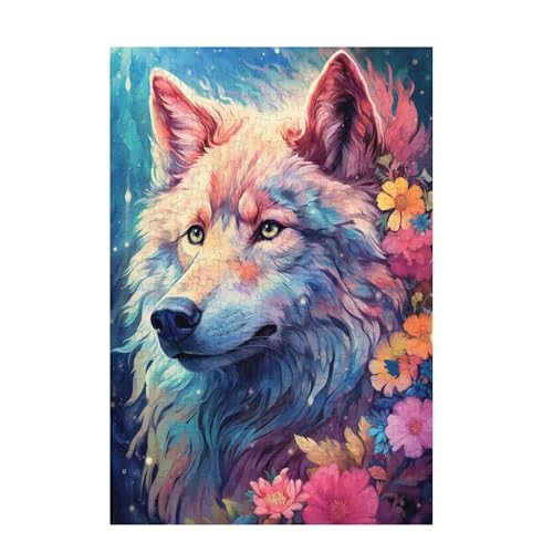 Puzzle 200 Teile Blume Puzzle Wolf DIY Kreative Holz Jigsaws für Erwachsene mit Geschenkbox Verpackung, Impossible Herausfordernde Familie Aktivität Spiele, Geschenke für Frauen 35x25cm D-1061 von Wehsaeho