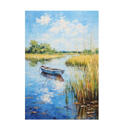 Puzzle 200 Teile Boot Puzzle Natur DIY Kreative Holz Jigsaws für Erwachsene mit Geschenkbox Verpackung, Impossible Herausfordernde Familie Aktivität Spiele, Geschenke für Frauen 35x25cm D-1578 von Wehsaeho