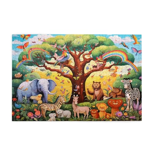 Puzzle 200 Teile Elefant Puzzle Baum DIY Kreative Holz Jigsaws für Erwachsene mit Geschenkbox Verpackung, Impossible Herausfordernde Familie Aktivität Spiele, Deko Wohnzimmer Geschenke 35x25cm E-765 von Wehsaeho