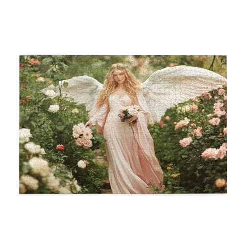 Puzzle 200 Teile Engel Puzzle Blume DIY Kreative Holz Jigsaws für Erwachsene mit Geschenkbox Verpackung, Impossible Herausfordernde Familie Aktivität Spiele, Deko Wohnzimmer Geschenke 35x25cm E-1870 von Wehsaeho