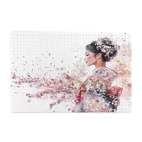 Puzzle 200 Teile Frau Puzzle Japan DIY Kreative Holz Jigsaws für Erwachsene mit Geschenkbox Verpackung, Impossible Herausfordernde Familie Aktivität Spiele, Deko Wohnzimmer Geschenke 35x25cm E-1825 von Wehsaeho