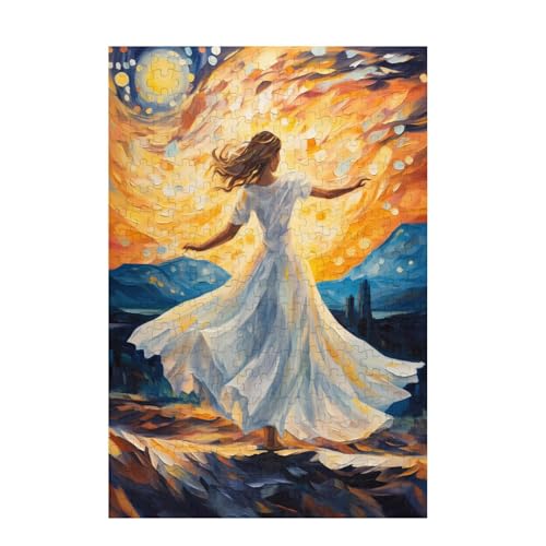 Puzzle 200 Teile Frau Puzzle Sternenhimmel DIY Kreative Holz Jigsaws für Erwachsene mit Geschenkbox Verpackung, Impossible Herausfordernde Familie Aktivität Spiele, Deko Wohnzimmer 35x25cm D-1381 von Wehsaeho