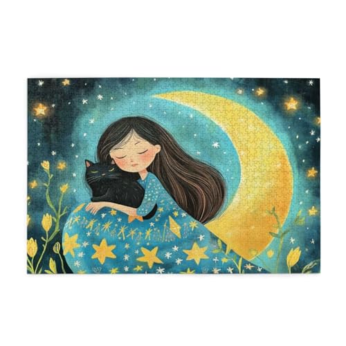 Puzzle 200 Teile Frau Puzzle Sternenhimmel DIY Kreative Holz Jigsaws für Erwachsene mit Geschenkbox Verpackung, Impossible Herausfordernde Familie Aktivität Spiele, Wanddeko Geschenke 35x25cm E-1598 von Wehsaeho