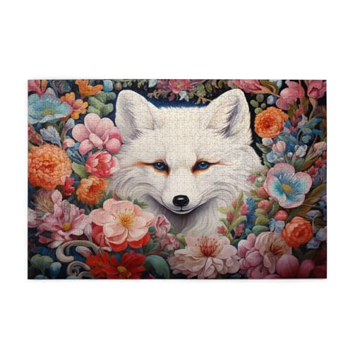 Puzzle 200 Teile Fuchs Puzzle Blume DIY Kreative Holz Jigsaws für Erwachsene mit Geschenkbox Verpackung, Impossible Herausfordernde Familie Aktivität Spiele, Deko Wohnzimmer Geschenke 35x25cm E-445 von Wehsaeho