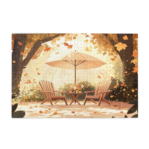 Puzzle 200 Teile Herbst Puzzle Blätter DIY Kreative Holz Jigsaws für Erwachsene, Geschenkbox Verpackung, Impossible Herausfordernde Familie Aktivität Spiele, Deko Wohnzimmer Geschenke 35x25cm E-1828 von Wehsaeho