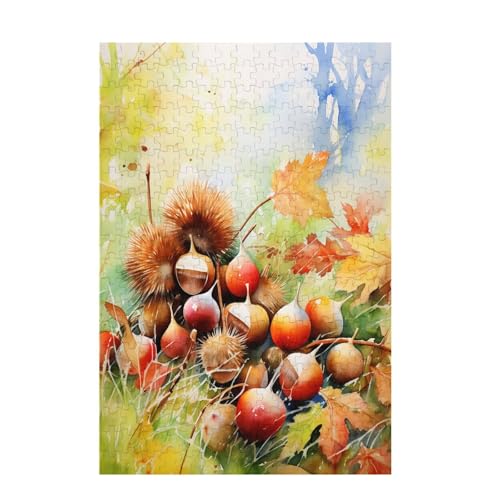 Puzzle 200 Teile Herbst Puzzle Blatt DIY Kreative Holz Jigsaws für Erwachsene mit Geschenkbox, Impossible Herausfordernde Familie Aktivität Spiele, Deko Wohnzimmer, Geschenke für Frauen 35x25cm D-1619 von Wehsaeho
