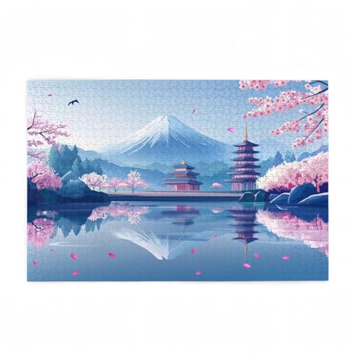 Puzzle 200 Teile Japan Puzzle Fünfstöckige Pagode DIY Kreative Holz Jigsaws für Erwachsene mit Geschenkbox Verpackung, Impossible Herausfordernde Familie Aktivität Spiele, Zimmer Deko 35x25cm D-452 von Wehsaeho