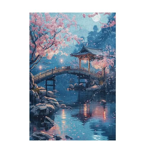 Puzzle 200 Teile Japan Puzzle Kirschblüten DIY Kreative Holz Jigsaws für Erwachsene mit Geschenkbox Verpackung, Impossible Herausfordernde Familie Aktivität Spiele, Deko Wohnzimmer 35x25cm D-918 von Wehsaeho
