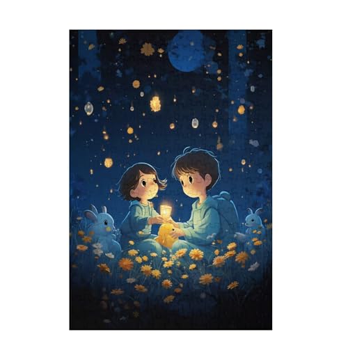 Puzzle 200 Teile Karikatur Puzzle Kaninchen DIY Kreative Holz Jigsaws für Erwachsene mit Geschenkbox Verpackung, Impossible Herausfordernde Familie Aktivität Spiele, Deko Wohnzimmer 35x25cm D-1459 von Wehsaeho