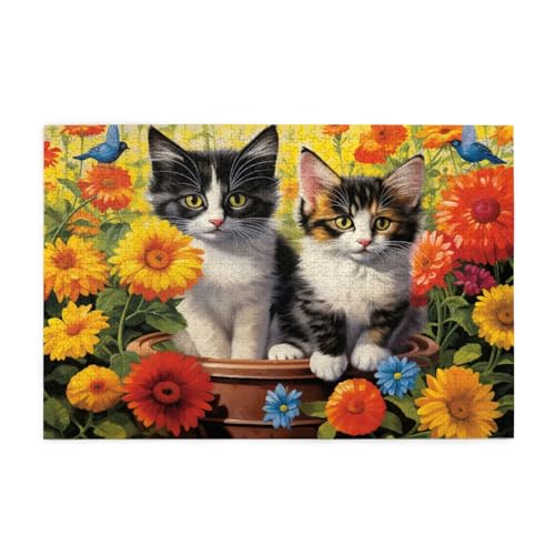 Puzzle 200 Teile Katze Puzzle Blume DIY Kreative Holz Jigsaws für Erwachsene mit Geschenkbox Verpackung, Impossible Herausfordernde Familie Aktivität Spiele, Deko Wohnzimmer Geschenke 35x25cm E-301 Puzzle 200 Teile Katze Puzzle Blume DIY Kreative Holz Jigsaws für Erwachsene mit Geschenkbox Verpackung, Impossible Herausfordernde Familie Aktivität Spiele, Deko Wohnzimmer Geschenke 35x25cm E-301 von Wehsaeho
