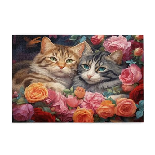 Puzzle 200 Teile Katze Puzzle Blume DIY Kreative Holz Jigsaws für Erwachsene mit Geschenkbox Verpackung, Impossible Herausfordernde Familie Aktivität Spiele, Deko Wohnzimmer Geschenke 35x25cm E-641 Puzzle 200 Teile Katze Puzzle Blume DIY Kreative Holz Jigsaws für Erwachsene mit Geschenkbox Verpackung, Impossible Herausfordernde Familie Aktivität Spiele, Deko Wohnzimmer Geschenke 35x25cm E-641 von Wehsaeho