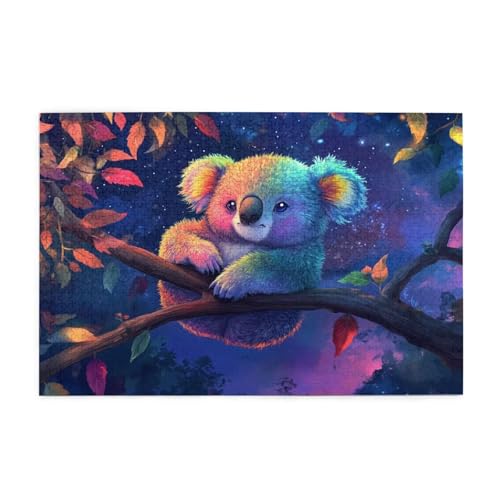 Puzzle 200 Teile Koala Puzzle Baum DIY Kreative Holz Jigsaws für Erwachsene mit Geschenkbox Verpackung, Impossible Herausfordernde Familie Aktivität Spiele, Deko Wohnzimmer Geschenke 35x25cm E-1232 von Wehsaeho