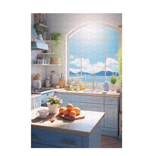 Puzzle 200 Teile Küche Puzzle Landschaft DIY Kreative Holz Jigsaws für Erwachsene mit Geschenkbox Verpackung, Impossible Herausfordernde Familie Aktivität Spiele, Deko Wohnzimmer 35x25cm D-1579 von Wehsaeho
