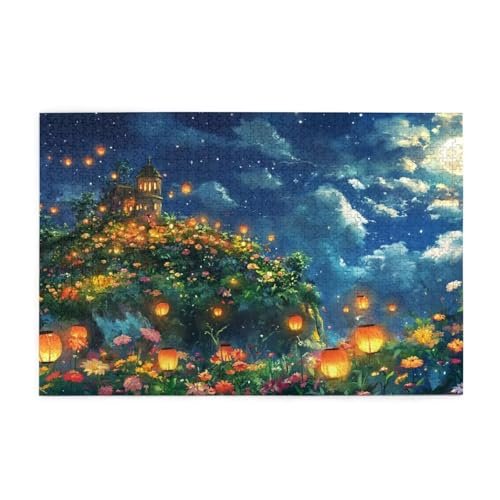 Puzzle 200 Teile Landschaft Puzzle Nachtansicht DIY Kreative Holz Jigsaws für Erwachsene, Impossible Herausfordernde Familie Aktivität Spiele, Deko Wohnzimmer, Geschenke für Frauen 35x25cm E-220 von Wehsaeho